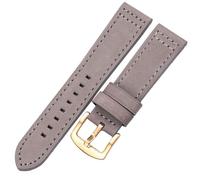 NUZIXINXW Correas de Reloj de Cuero Pulsera Negro Azul Gris Marrón Correa de Reloj para Galaxy Muñequera Mujeres Hombres 18 20 mm 22 mm 24 mm, Hebilla de Oro Gris, 20 mm