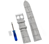 NUZIXINXW Correas de Reloj de Pulsera Suaves Correa de Reloj de Cuero cómoda 12/14/16/18/20/22/24 mm Herramienta de Banda con Hebilla de Reloj, Gris 1,24 mm