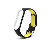 NUZIXINXW Para Xiaomi Mi Band 5 4 3 6 Correa Pulsera de Silicona de Doble Color Reemplazo de Pulsera para Xiaomi Band 4 MiBand 3 5 6 Correas de Banda, Negro Amarillo, para Xiaomi Band 4 3