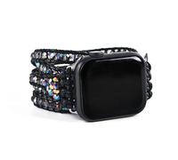 NUZUJX Pulsera de cuentas de piedra natural de 5 vueltas compatible con Apple Watch Band de 38 mm, 40 mm, 41 mm, 42 mm, 44 mm, 45 mm, para mujeres y hombres, hecha a mano, correa de repuesto para