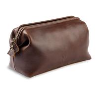 NV Holder - Neceser de piel auténtica de primera calidad para hombre, el mejor kit de viaje y organizador de higiene, perfecto para hombre, Marrón, Neceser de piel auténtica