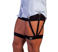 NV Holders: S-Holder - Estancias de camisa premium, soportes para camisas, ligas de camisa, tuckers de camisa para hombre, Negro, S (48/53 cm)