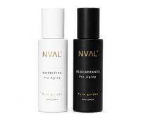 NVAL Pack Pro-Aging Día y Noche, Kit Regenerante | Crema Nutritiva con Ácido Hialurónico, Regenerante con Rosa Mosqueta, Mineralcosmética con Oro y Platino, 2 x 50 ml