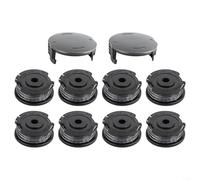 NVARUPC Paquete de 8 bobinas de hilo de corte para Bosch Easygrass Cut ART 23/26 SL - 1,6 mm x 4,9 m, línea de nailon con 2 fundas protectoras, color negro