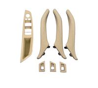 NVCPHGEDEK Manija Puerta Interior Auto Juego De 7 Tiradores Cuero Para Panel Elevalunas Y Puertas Interiores Para Serie 5 F10 F11 F18 520-535, Color Rojo Marrón( Beige 7pcs Set)