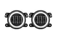 NVETJMUA Coche Faros Delanteros 2 Faros Antiniebla LED Redondos 4 Pulgadas, 30 W, 6000 K, Para Grand Para Cherokee 2011, 2012 Y 2013 Delantero Conjunto(For JK halo)