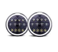 NVETJMUA Coche Faros Delanteros Faros LED Redondos 7 Pulgadas Para Land Para Rover Para Defender 90 110 Delantero Conjunto(Headlight Style H)