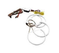 NVETJMUA Coche Faros Delanteros Para E46 1998-2002 4 Anillos Luz LED RGBW Multicolor Con Control Remoto Por Aplicación, Anillo Fluido, Ojos Ángel Delantero Conjunto(Facelift Xenon)