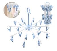 NVGFTG 2 Piezas Giratorio Tendedero Calcetines con 40 Clips, Tendederos Plegables, Tenderetes Interior Exterior, Colgador de Plastico para Calcetines, Ropa Interior, Ropa de Bebé