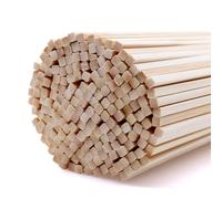 NVGFTG 200 Piezas Palillos de Madera para Manualidades, 300 mm × 4 mm Palos de Madera Cuadrados de Bambú, Varas de Madera para Modelismo y Bricolaje
