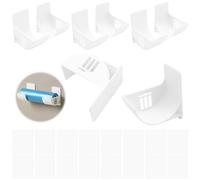 NVGFTG 4 pares de soportes de papel de aluminio para bolsas de basura montados en la pared, organizador de cocina, autoadhesivo, para puerta de armario, para despensa, cocina, garaje, baño (blanco)