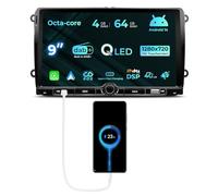 NVGOTEV [4+64GB] Radio para Coche para VW Golf Passat Touran Seat Skoda, Radio de 9 Pulgadas con Dab WiFi 4G Bluetooth inalámbrico Carplay/Android Auto GPS Navi DSP FM Am RDS SWC