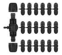 NVGVUP 18 piezas de conexión en T para riego de jardín | Pieza en T para tubo de riego Micro Drip, apto para tubos de 1/2 pulgadas a 1/4 pulgadas