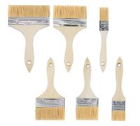 NVGVUP 6 Piezas Brochas de Pintura de Madera, Pinceles para Pintar, Pincel Planos, Brocha Cerdas Naturales de Cerdo, Pinceles Anchos para Grandes Superficies, Pinturas, Barnices