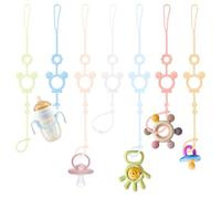 NVGVUP 7 cadenas para chupete de silicona, para bebés y bebés, cinturones de seguridad para juguetes, correas ajustables para vasos, correas de soporte para cochecito, trona de asiento de coche