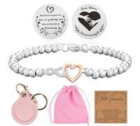 NVGVUP Regalo de la mejor amiga: un pequeño abrazo amuleto de la suerte, pulsera de corazón infinito, moneda de la suerte, regalo de muerte de bolsillo, buena recuperación regalos para mujeres colegas