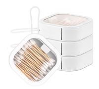 Nvhaly 4 organizadores de lazos para el pelo, contenedores portátiles de almacenamiento de accesorios para el cabello, pequeños lazos apilables para el pelo, soporte de viaje, dispensador de hisopos