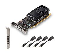 Nvidia Quadro P1000 Tarjeta gráfica Profesional PCIe Express 4 GB GDDR5 4X Mini DisplayPort Low & High Profile - Negro - Incluye 8 Cables de visualización - Nueva Tarjeta OEM Normal en Caja