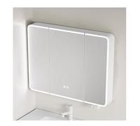 nviusdSJ Espejos de baño, con 2 Puertas Espejos, Material de aleación Aluminio, desempañador un botón, diseño iluminación Envolvente(White,110 * 70cm/43.3 * 27.5in)