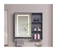 nviusdSJ Espejos de baño, Gran Capacidad de Almacenamiento, Espejo Alta definición, Adecuado for múltiples escenarios(Grey,60 * 70cm/23.6 * 27.5in)