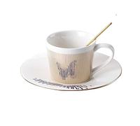 nviusdSJ Tazas de café, Taza de cerámica Simple creativa, juego taza y platillo for té café la tarde alto valor(C)