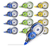 NVIYAM 12 Piezas Cintas Correctoras, 12m X 5 mm Mini Corrector Cinta, Corrector Escolar con Tapa Protectora, Cinta Correctiva para útiles Escolares, Correction Tape para Estudiantes