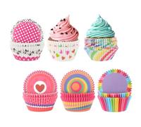 NVIYAM 300 Piezas Moldes de Papel para Muffins y Magdalenas Láminas Metálicas para Cupcakes Cápsulas Magdalenas Papel para Cupcakes Envoltorios Coloridos