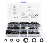 NVIYAM 340 Piezas Arandelas Metalicas Bloqueo Arandelas Starlock M3-M12 Arandelas de Seguridad de Velocidad y Bloqueo, Negro