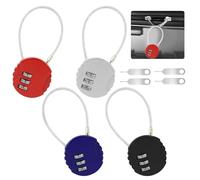 4 Piezas Candados de Combinación, Candados de Cable Flexible, Candados de Seguridad de Cable Acero Flexible, Candado Taquilla Gimnasio Candado Viaje para Gimnasio Maleta Equipaje, con 4 Codificadores