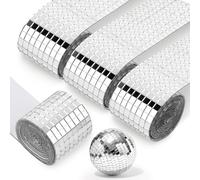 NVIYAM 4 Rollos /6400 Piezas Azulejos de Mosaico Autoadhesivos, Mini Mosaico de Azulejos Espejo Autoadhesivo, spejo de Mosaico para Manualidades,Baño,Cocina,Decoración de Bolas de Discoteca