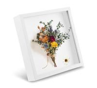 NVIYAM Marcos con Profundidad, 20 x 20 cm Marcos de Fotos 3D, Marco de Madera Profundo para Rellenar 3D para Fotos, Flores, Recuerdos, Manualidades, Souvenirs, Recuerdos de Bodas, Blanco
