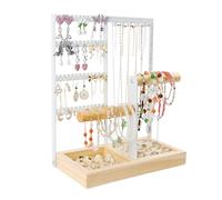 NVIYAM Organizador de Joyas, Soporte de Joyería, Expositor con Bandeja, organizador para Exhibición de pendientes, Collares, Brazaletes Anillos