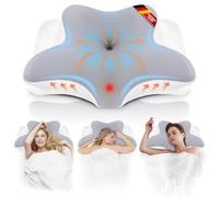 NVKHG Almohada Cervical de Espuma Viscoelástica Ergonómica, Almohada Ortopédica para Dormir de Lado, Boca Arriba y Vientre hacia Abajo, Mejora la Calidad del Sueño, 63x41x13/11cm, Blanco
