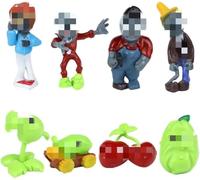 NVKRLFYD Zoombies Figuras, 8 PCS Zoombies Juego Personajes Juguetes Plants Vs Zombies Figuras Decoración para Tartas Plantas contra Zombies para Infantiles Mini Juego Decoración De Personajes