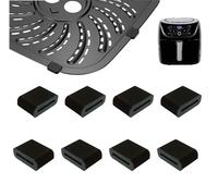 Nvkwca 8 topes de goma para freidora de aire PowerXL Vortex Pro 4QT/8QT/6QT, freidora de aire premium, patas de goma de silicona, partes laterales, topes, pestañas, puntas de patas, accesorios para
