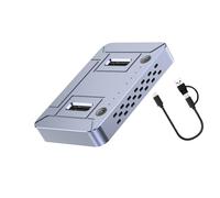 NVMe - Base de clonación de doble bahía de 20 Gbps, USB3.2, carcasa de aluminio con clonación sin conexión NVMe de disco sólido