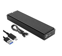 NVME - Carcasa portátil con adaptador externo con luz LED, caja de disco duro de 10 Gbps, USB 3.1, aluminio NVMe