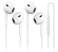 Nvnceiw Paquete de 2 auriculares con cable certificados MFi para iPhone, micrófono integrado y control de volumen, reducción de ruido, compatibles con iPhone 14/13/12/11/X/8/7/SE/Pro/Max/Plus, todos