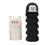 NVOQILIN 2 estuches telescópicos de silicona con cremallera, retráctiles, para estudiantes, niños, niñas, escuela, multifuncional, contenedor de papelería, d