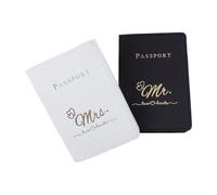 NVOQILIN 2 fundas de piel sintética para pasaportes, elegantes fundas protectoras para pasaportes, esenciales para viajes, organizadas, con ranuras para tarjetas, negro y blanco, Love version, Mass