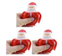 NVOQILIN 3 piezas de juguete para apretar de Navidad de Papá Noel, muñeco de nieve, juguete para niños, oficina, escritorio, novedad