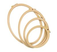 NVOQILIN 4 aros de bordado ajustables con clip de resorte, marco de costura ovalada para bordado de costura