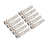 NVOQILIN 5 piezas/10 conectores BNC macho 75-5 sin soldadura, conector de compresión BNC atornillado, terminales coaxiales para cámara CCTV video industrial