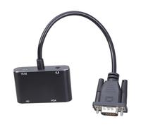 NVOQILIN Adaptador VGA portátil hembra a macho compatible con sincronización de video y sonido 1080P para computadoras de escritorio a convertidores con sonido