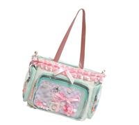 NVOQILIN Bolsa cruzada flexible y fina transparente para tornillos de cinta, rudimentos, plan denso, uso constante de dibujos animados, Green, One Size