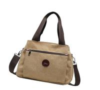 NVOQILIN Bolsa de lona de gran capacidad para mujer con correa ajustable para el hombro, bolso de mano casual con asa superior, bolso de gran capacidad, Khaki, One Size
