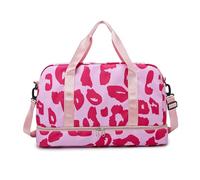 NVOQILIN Bolsa de viaje con estampado de vaca, bolsa de gimnasio, bolsa deportiva de gran capacidad, bolsa de entrenamiento, bolsa de fin de semana, Lápiz labial rosa
