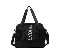 NVOQILIN Bolsa de viaje para fitness, gimnasio, con estampado de letras, bolsa deportiva de gran capacidad, bolsa de entrenamiento simple, Black