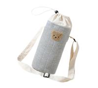 NVOQILIN Bolsa para biberón de leche para bebé, con diseño de oso encantador, bolsa de transporte portátil para alimentación, cochecitos, organizador de viaje para bebé, Gray