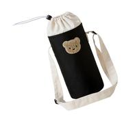 NVOQILIN Bolsa para biberón de leche para bebé, con diseño de oso encantador, bolsa de transporte portátil para alimentación, cochecitos, organizador de viaje para bebé, Black
